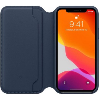 MY1P2ZM/A Apple Kožené Folio Pouzdro pro iPhone 11 Pro Max Deep Sea