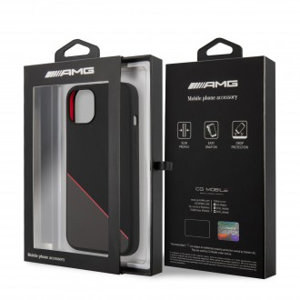 AMHCP13MRGDBK AMG Liquid Silicone Zadní Kryt pro iPhone 13 Black/Red