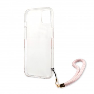 Guess TPU Marble Stripe Zadní Kryt pro iPhone 13 mini Pink (GUHCP13SKMABPI)