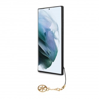 GUHCS22LGF4GBR Guess 4G Charm Zadní Kryt pro Samsung Galaxy S22 Ultra Brown