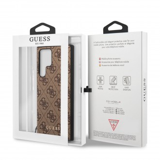 GUHCS22LGF4GBR Guess 4G Charm Zadní Kryt pro Samsung Galaxy S22 Ultra Brown