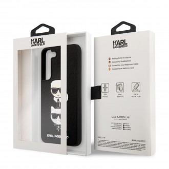 KLHCS22SSAKICKCBK Karl Lagerfeld Saffiano K&C Heads Kryt pro Samsung Galaxy S22 Black
