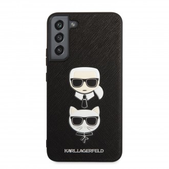 KLHCS22MSAKICKCBK Karl Lagerfeld Saffiano K&C Heads Kryt pro Samsung Galaxy S22+ Black