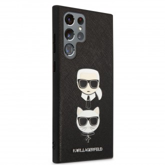 KLHCS22LSAKICKCBK Karl Lagerfeld Saffiano K&C Heads Kryt pro Samsung Galaxy S22 Ultra Black