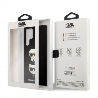 KLHCS22LSAKICKCBK Karl Lagerfeld Saffiano K&C Heads Kryt pro Samsung Galaxy S22 Ultra Black