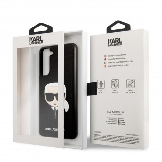KLHCS21FSAKHBK Karl Lagerfeld PU Saffiano Karl Head Zadní Kryt pro Samsung Galaxy S21 FE 5G Black