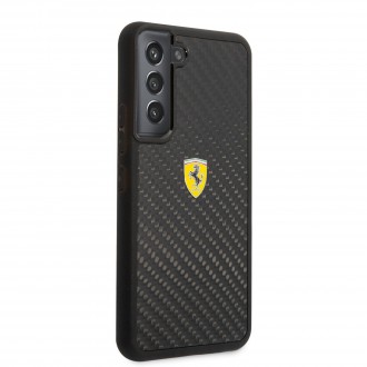 FEHCS22MFCAK Ferrari Real Carbon Zadní Kryt pro Samsung Galaxy S22+ Black