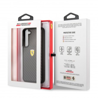 FEHCS22MFCAK Ferrari Real Carbon Zadní Kryt pro Samsung Galaxy S22+ Black