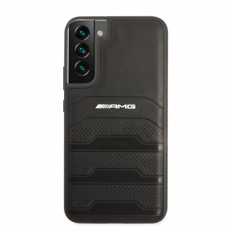 AMHCS22SGSEBK AMG Genuine Leather Perforated Zadní Kryt pro Samsung Galaxy S22 Black