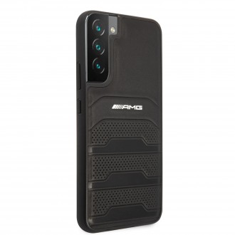 AMHCS22SGSEBK AMG Genuine Leather Perforated Zadní Kryt pro Samsung Galaxy S22 Black