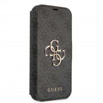 Guess PU 4G Metal Logo Book Pouzdro pro iPhone 13 Grey (GUBKP13M4GMGGR)