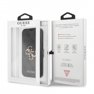 Guess PU 4G Metal Logo Book Pouzdro pro iPhone 13 Grey (GUBKP13M4GMGGR)