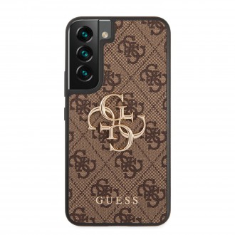 GUHCS22S4GMGBR Guess 4G Big Metal Logo Zadní Kryt pro Samsung Galaxy S22 Brown