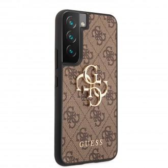 GUHCS22S4GMGBR Guess 4G Big Metal Logo Zadní Kryt pro Samsung Galaxy S22 Brown