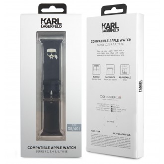 KLAWMSLKK Karl Lagerfeld Karl Head Řemínek pro Apple Watch 38/40mm Black