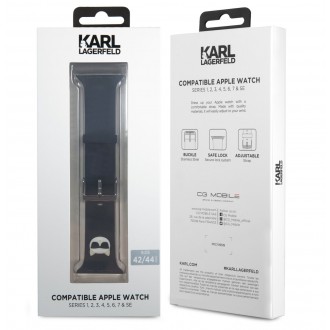 KLAWLSLCK Karl Lagerfeld Choupette Head Řemínek pro Apple Watch 42/44mm Black