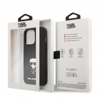Karl Lagerfeld PU Saffiano Ikonik Kryt pro iPhone 13 Pro Black (KLHCP13LIKMSBK)
