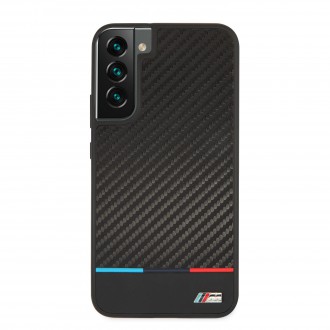 BMHCS22MPUCARTCBK BMW M PC/TPU Tricolor Stripes Zadní Kryt pro Samsung Galaxy S22+ Black