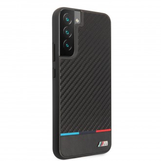 BMHCS22MPUCARTCBK BMW M PC/TPU Tricolor Stripes Zadní Kryt pro Samsung Galaxy S22+ Black