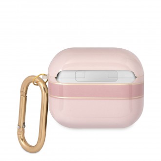 GUA3HHTSP Guess TPU Printed Stripe Pouzdro pro Airpods 3 Pink