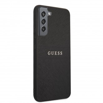 GUHCS22SPSASBBK Guess PU Leather Saffiano Zadní Kryt pro Samsung Galaxy S22 Black