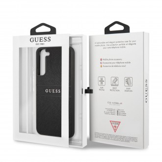 GUHCS22SPSASBBK Guess PU Leather Saffiano Zadní Kryt pro Samsung Galaxy S22 Black