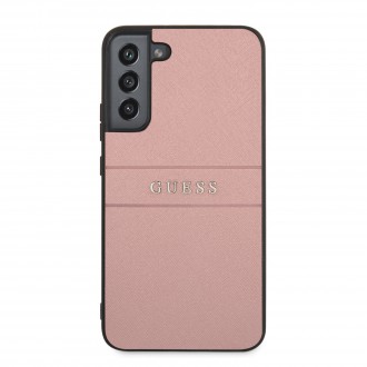 GUHCS22SPSASBPI Guess PU Leather Saffiano Zadní Kryt pro Samsung Galaxy S22 Pink