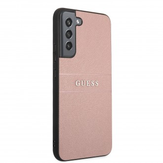 GUHCS22SPSASBPI Guess PU Leather Saffiano Zadní Kryt pro Samsung Galaxy S22 Pink