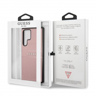 GUHCS22LPSASBPI Guess PU Leather Saffiano Zadní Kryt pro Samsung Galaxy S22 Ultra Pink