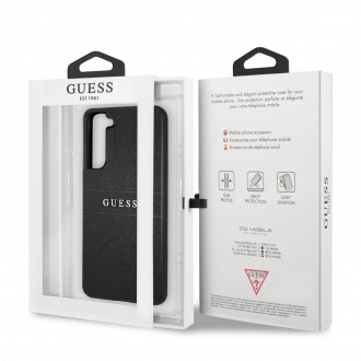 GUHCS21FPSASBBK Guess PU Leather Saffiano Zadní Kryt pro Samsung Galaxy S21 FE 5G Black