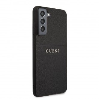 GUHCS21FPSASBBK Guess PU Leather Saffiano Zadní Kryt pro Samsung Galaxy S21 FE 5G Black