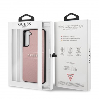 GUHCS21FPSASBPI Guess PU Leather Saffiano Zadní Kryt pro Samsung Galaxy S21 FE 5G Pink