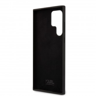 KLHCS22LSSKCK Karl Lagerfeld and Choupette Liquid Silicone Zadní Kryt pro Samsung Galaxy S22 Ultra Black