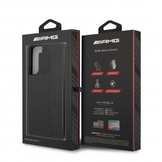 AMHCS22MBLSCA AMG PU Carbon Effect Zadní Kryt pro Samsung Galaxy S22+ Black