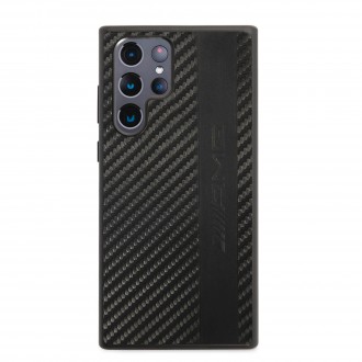 AMHCS22LBLSCA AMG PU Carbon Effect Zadní Kryt pro Samsung Galaxy S22 Ultra Black