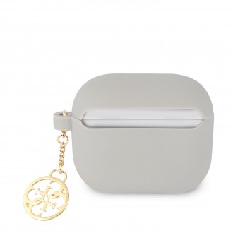 GUA3LSC4EG Guess 4G Charm Silikonové Pouzdro pro Airpods 3 Grey