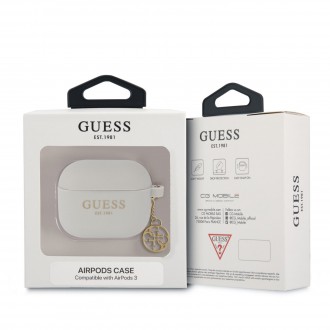 GUA3LSC4EG Guess 4G Charm Silikonové Pouzdro pro Airpods 3 Grey