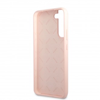GUHCS22SLSLMGPP Guess Silicone Metal Logo Zadní Kryt pro Samsung Galaxy S22 Pink