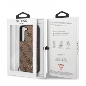 GUHCS22MGF4GBR Guess 4G Charm Zadní Kryt pro Samsung Galaxy S22+ Brown