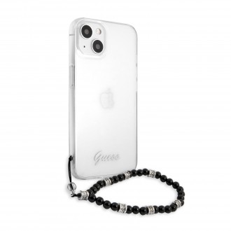 Guess PC Script and Black Pearls Zadní Kryt pro iPhone 13 Transparent (GUHCP13MKPSBK)