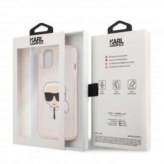 Karl Lagerfeld TPU Full Glitter Karl Head Kryt pro iPhone 13 mini Gold (KLHCP13SKHTUGLGO)