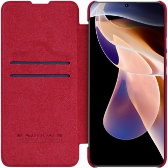 Nillkin Qin Book Pouzdro pro Xiaomi Redmi Note 11 5G/Poco M4 Pro Red