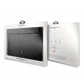 Guess Saffiano Triangle Metal Logo Computer Sleeve 13/14" Black (GUCS14PSATLK)
