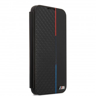 BMBKS22MTRTBK BMW PU Book Triangles Tricolor Line Pouzdro pro Samsung Galaxy S22+ Black