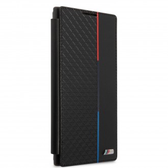 BMBKS22LTRTBK BMW PU Book Triangles Tricolor Line Pouzdro pro Samsung Galaxy S22 Ultra Black