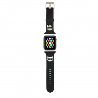 KLAWLSLCKK Karl Lagerfeld Karl and Choupette Řemínek pro Apple Watch 42/44mm Black