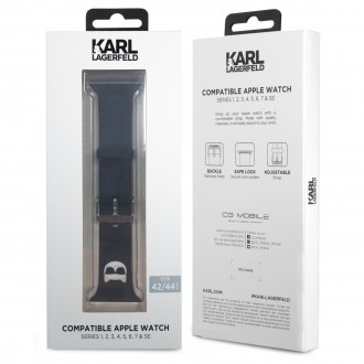 KLAWLSLCK Karl Lagerfeld Choupette Head Řemínek pro Apple Watch 42/44mm Black