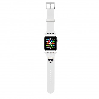 KLAWMSLCW Karl Lagerfeld Choupette Head Řemínek pro Apple Watch 38/40mm White