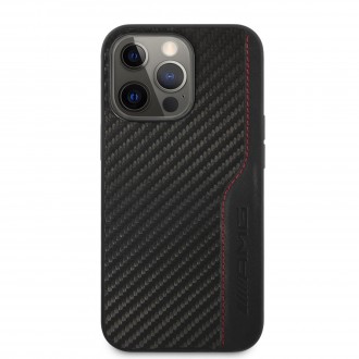 AMHCP13LDEBK AMG PU Carbon Efect Hard Case Zadní Kryt pro iPhone 13 Pro Black