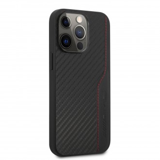 AMHCP13LDEBK AMG PU Carbon Efect Hard Case Zadní Kryt pro iPhone 13 Pro Black